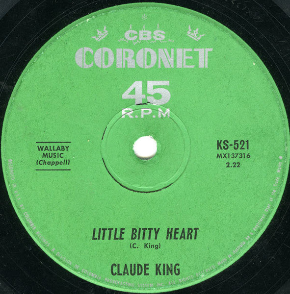 Claude King (2) : Wolverton Mountain / Little Bitty Heart (7", Single)