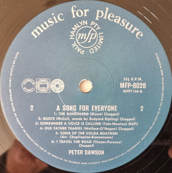 Peter Dawson : A Song For Everyone (LP, Comp)