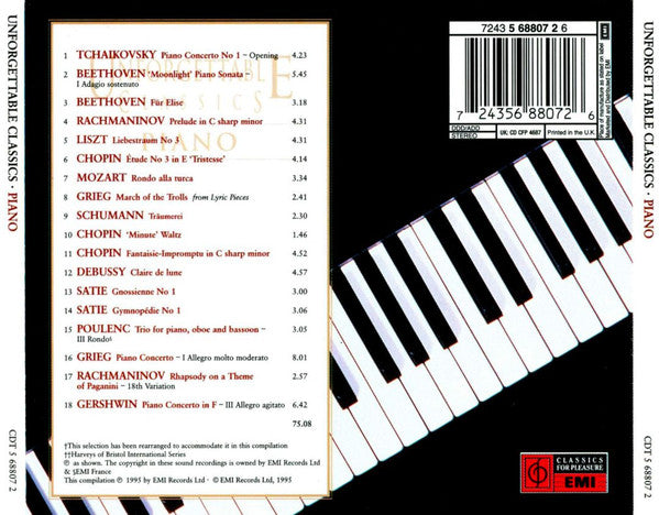 Various : Unforgettable Classics - Piano (CD, Comp)