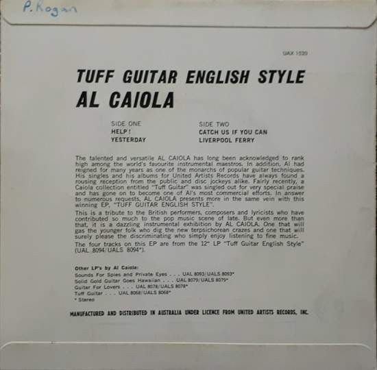 Al Caiola : Tuff Guitar English Style (7", EP)