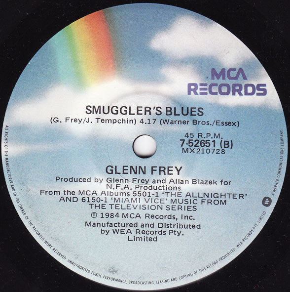 Glenn Frey : You Belong To The City (7")
