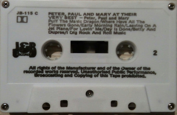 Peter Paul And Mary* : At Their Very Best (16 Big Hits) (Cass, Comp)