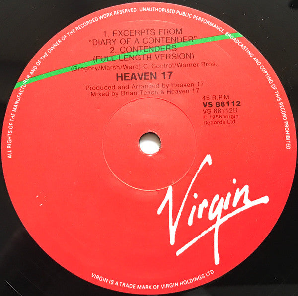 Heaven 17 : Contenders (Dance Mix) (12", Single)