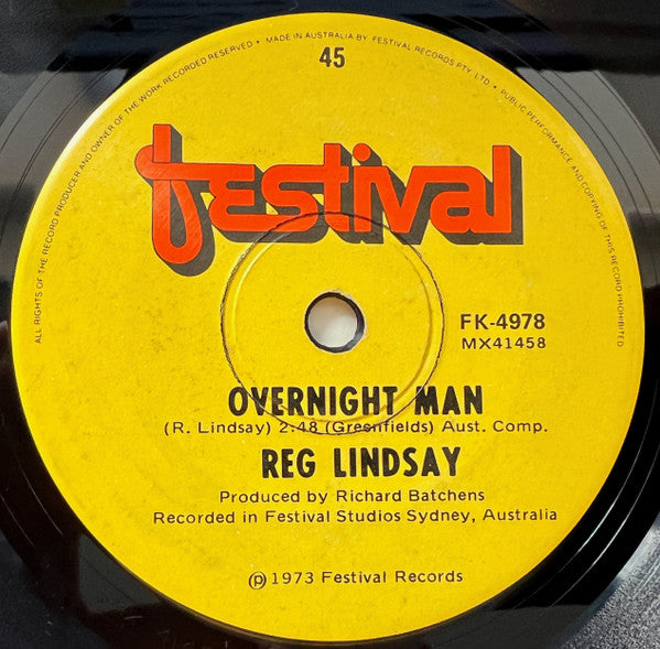 Reg Lindsay : July You're A Woman (7", Single)