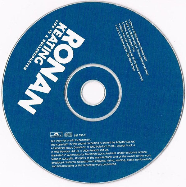 Ronan Keating : Life Is A Rollercoaster (CD, Single, Enh, Car)