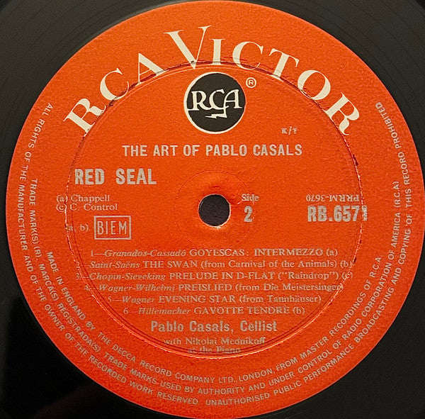 Pablo Casals : The Art Of Pablo Casals (LP, Comp, Mono)