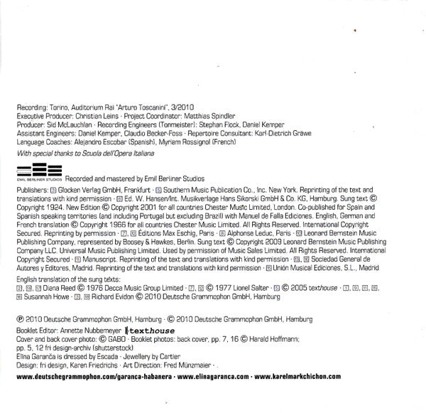 Elīna Garanča, Orchestra Sinfonica Nazionale Della RAI, Karel Mark Chichon : Habanera (CD, Album)