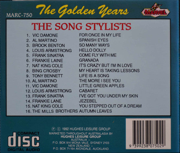 Various : The Golden Years-The Song Stylists (CD, Comp)