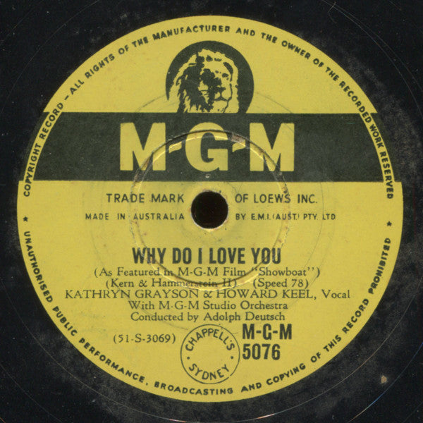 Kathryn Grayson & Howard Keel : Make Believe / Why Do I Love You (Shellac, 10")