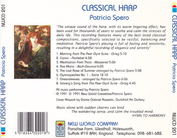 Patricia Spero : Classical Harp (CD, Album)