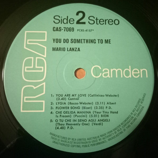 Mario Lanza : You Do Something To Me (LP, Comp, RE)