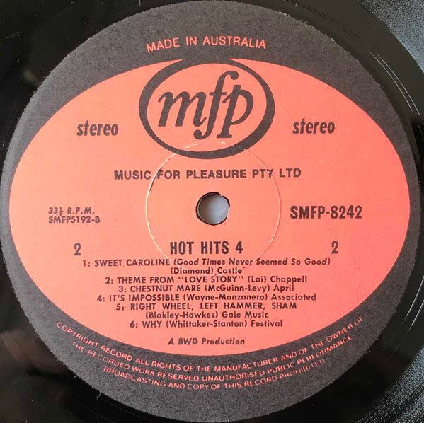 Unknown Artist : Hot Hits 4 (LP)