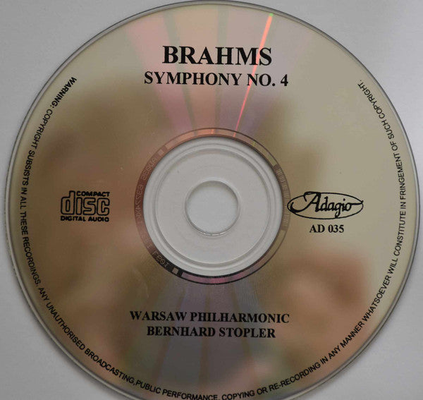 Johannes Brahms, Orkiestra Symfoniczna Filharmonii Narodowej, Bernhard Stopler : Symphony No. 4 (CD)