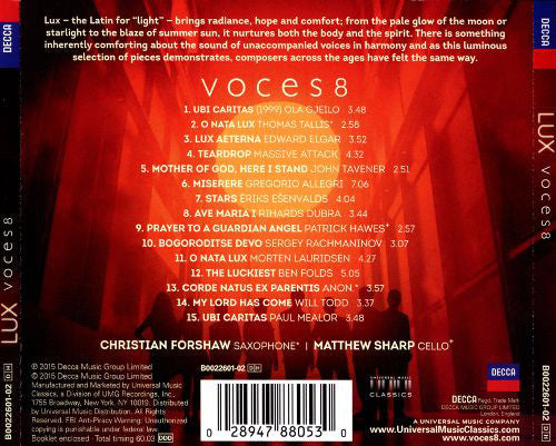 Voces8, Christian Forshaw, Matthew Sharp : LUX (CD, Album)