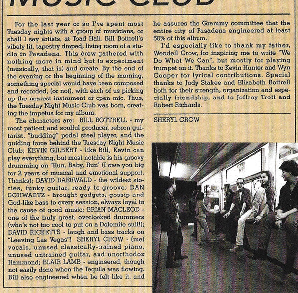 Sheryl Crow : Tuesday Night Music Club (CD, Album, Club, CRC)