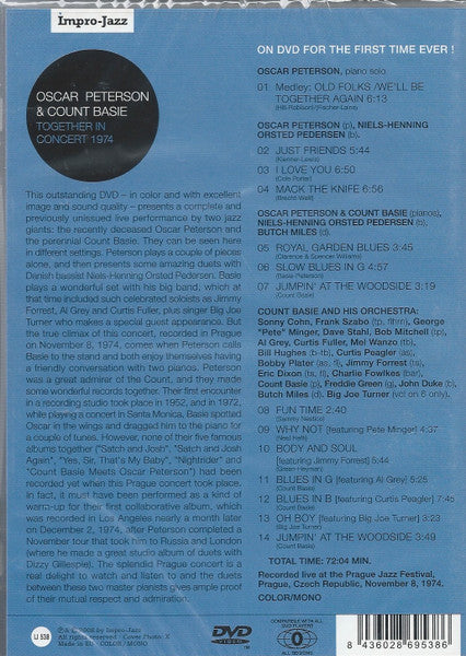 Oscar Peterson & Count Basie : Together In Concert 1974 (DVD-V, Mono, Col)