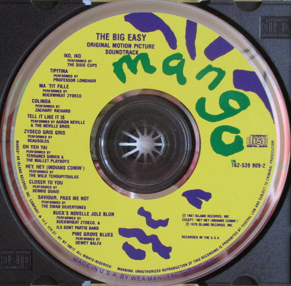 Various : The Big Easy (Original Motion Picture Soundtrack) (CD, Comp, RE)