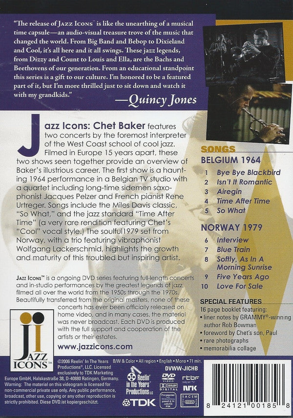 Chet Baker : Live in '64 & '79 (DVD-V, NTSC, Bla)