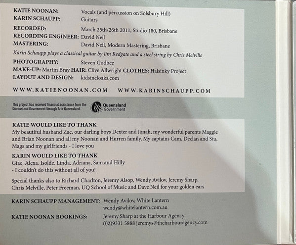 Katie Noonan, Karin Schaupp : In Duo - Songs From The British Isles (CD, Album, Dig)