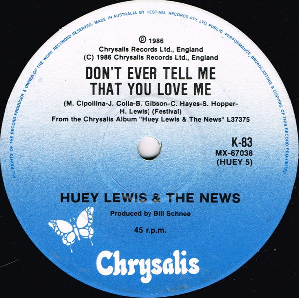 Huey Lewis And The News* : Stuck With You (7", Single, Ltd)