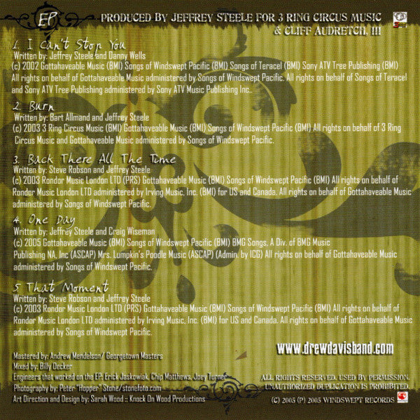 Drew Davis Band : Drew Davis Band EP (CD, EP)