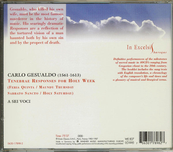 Carlo Gesualdo, A Sei Voci : Tenebrae Responses (CD, Album)