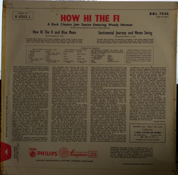 Buck Clayton Featuring Woody Herman : How Hi The Fi (LP, Mono)