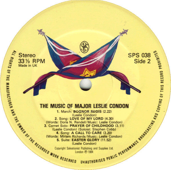 International Staff Band Of The Salvation Army & The International Staff Songsters : The Music Of Major Leslie Condon (LP, Album)