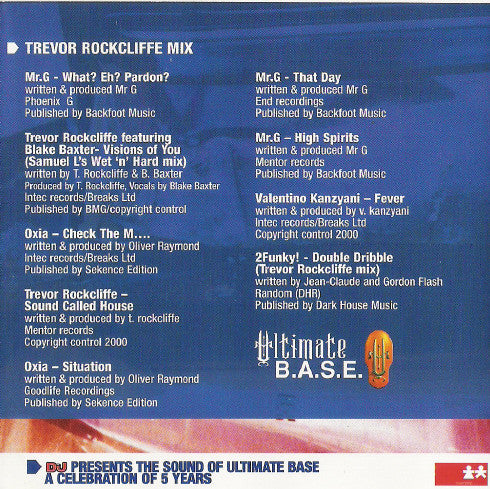 Jim Masters And Trevor Rockcliffe : DJ Presents: The Sound Of Ultimate BASE - A Celebration Of 5 Years (CD, Comp, Mixed)