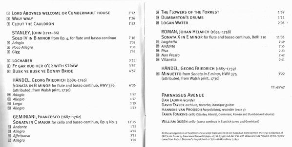 G.F.Händel*, John Stanley (2), Johan Helmich Roman, Parnassus Avenue : Airs And Graces - Scottish Tunes And London Sonatas (SACD, Hybrid, Multichannel)