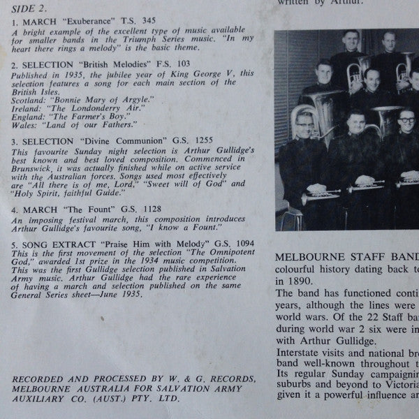 Melbourne Staff Band* : Gullidge Festival (LP, Album, Mono)