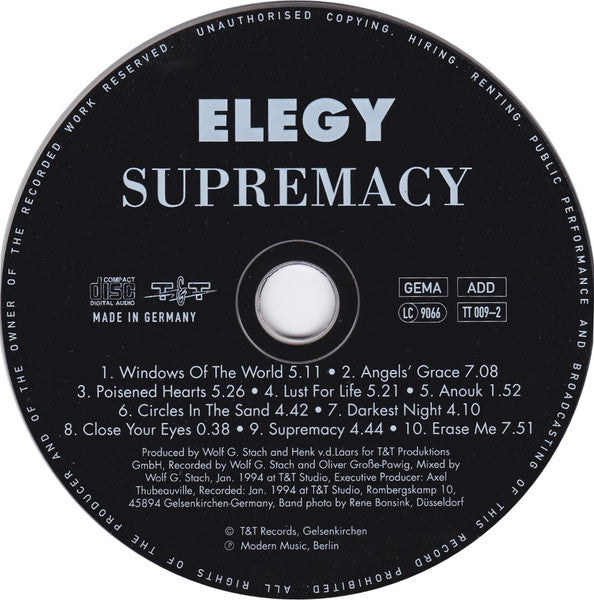 Elegy (4) : Supremacy (CD, Album)