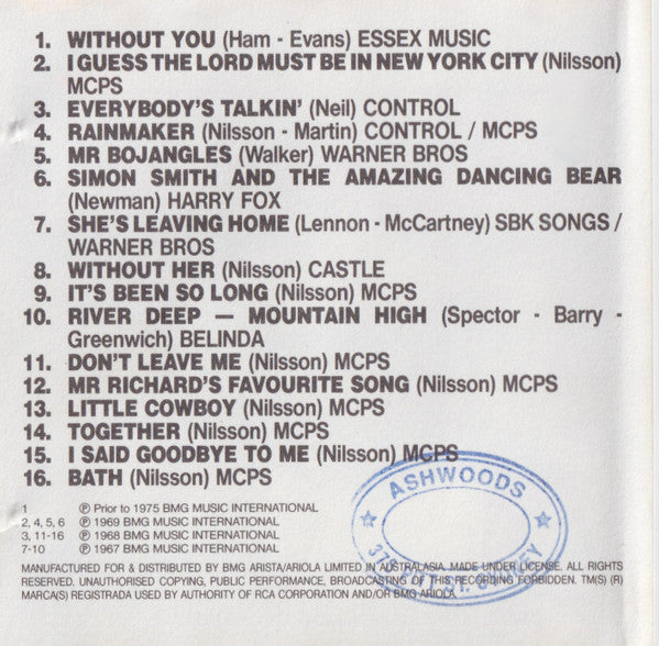 Harry Nilsson : Nilsson (CD, Comp)