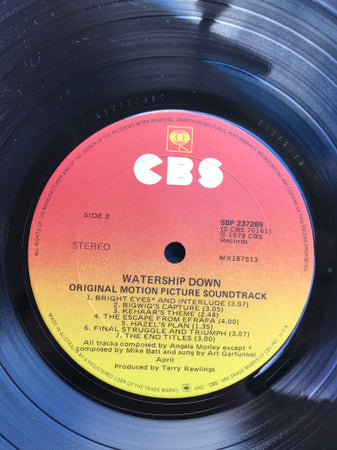 Angela Morley : Watership Down (Original Motion Picture Soundtrack) (LP, Album)