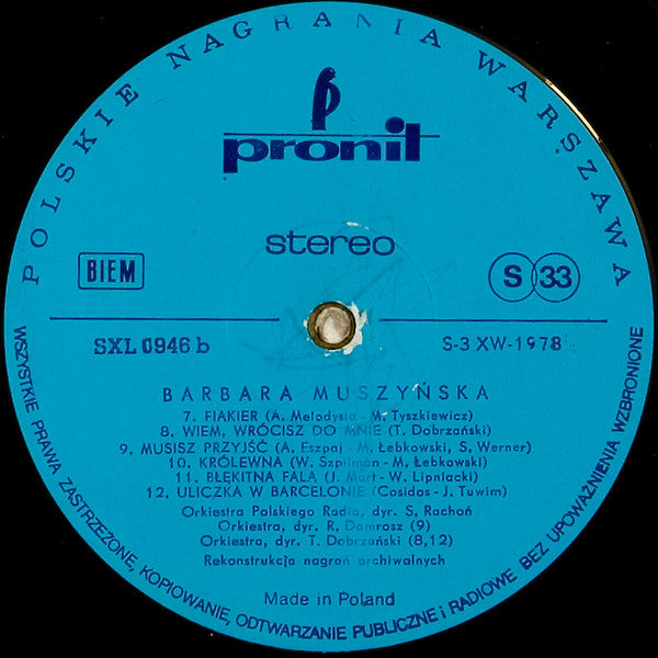 Barbara Muszyńska : Barbara Muszyńska (LP, Album)