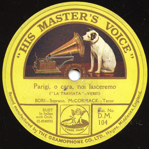 Lucrezia Bori, Josephine Jacoby, John McCormack (2), Reinald Werrenrath / Lucrezia Bori, John McCormack (2) : Bella Figlia Dell' Amore / Parigi, O Cara, Noi Lasceremo (Shellac, 12")