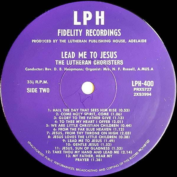 The Lutheran Choristers* : Lead Me To Jesus (LP, Mono)
