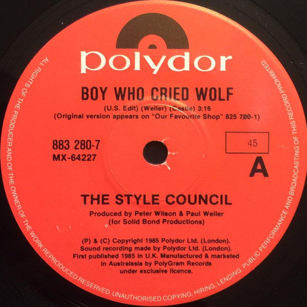 The Style Council : Boy Who Cried Wolf (7", Single)