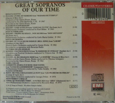 Various : Great Sopranos Of Our Time (CD, Comp)