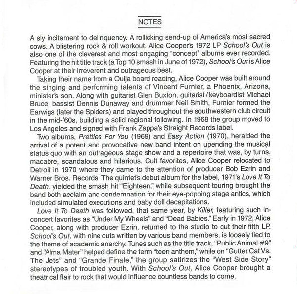 Alice Cooper : School's Out (CD, Album, RE)