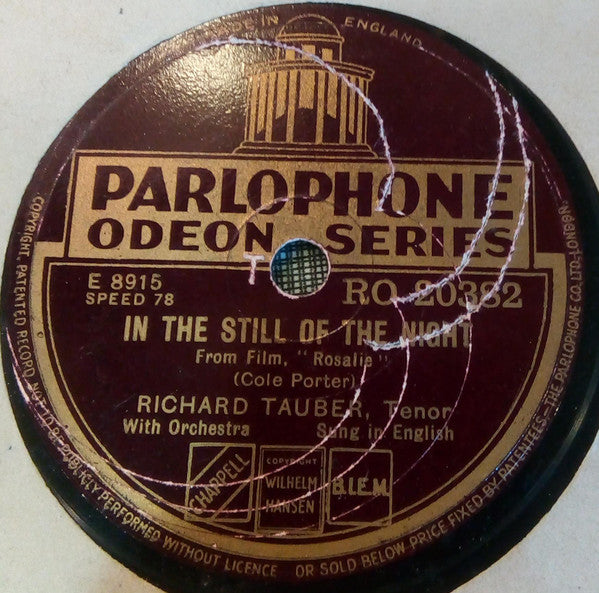 Richard Tauber : Rosalie / In The Still Of The Night (Shellac, 10")
