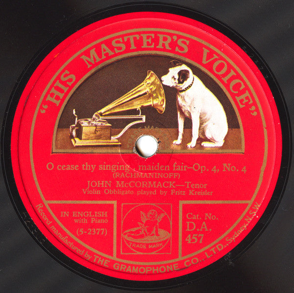 John McCormack (2) : When Night Descends / O Cease Thy Singing, Maiden Fair (Shellac, 10")