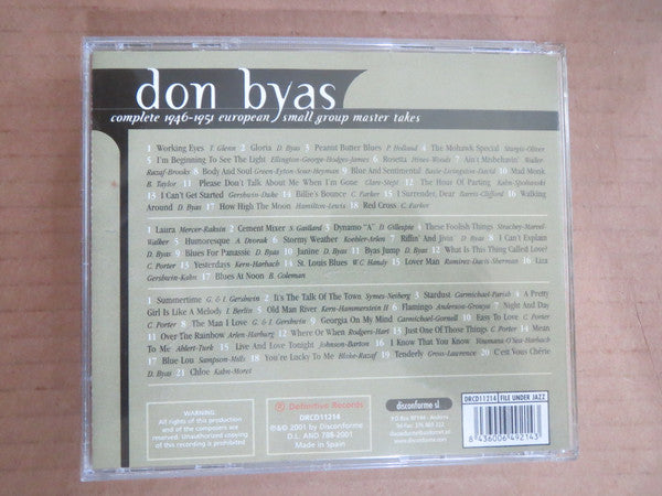 Don Byas : Complete 1946-1951 European Small Group Master Takes (3xCD, Comp)