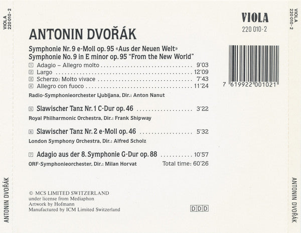 Dvořák* - Radio-Symphonieorchester Ljublijana*, Royal Philharmonic Orchestra, London Symphony Orchestra (2), ORF-Symphonieorchester* : Symphonie No. 9 "From The New World" / Slavic Dances Nos. 1 & 2 / Op. 88 (CD, Comp)