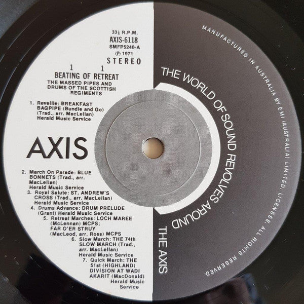 The Massed Pipes And Drums Of The Scottish Regiments : Beating Of Retreat (LP)