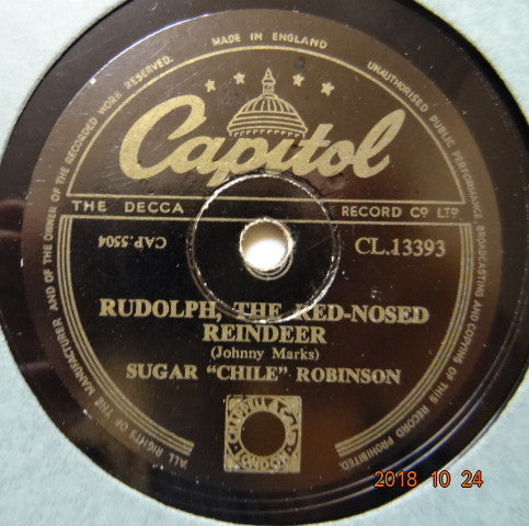 Sugar "Chile" Robinson* : Rudolph The Red-Nosed Reindeer / Christmas Boogie (Shellac, 10")