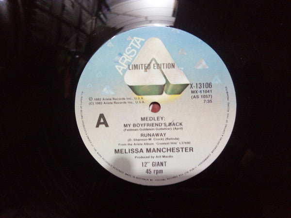 Melissa Manchester : MEDLEY: My Boyfriend's Back/Runaway (12")