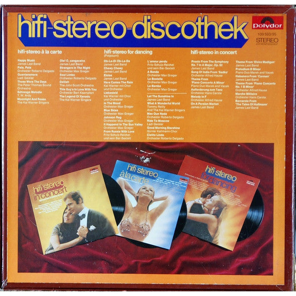 Various : Hifi-Stereo-Discothek - Spitzenorchester Im Rhythmus Der Welt Laden Zum Hifi-Stereo-Festival Ein (3xLP)