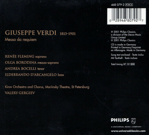 Verdi* - Fleming* · Borodina* · Bocelli* · D'Arcangelo* · Kirov Orchestra And Chorus*, Valery Gergiev : Requiem (2xCD, Album, Dig)