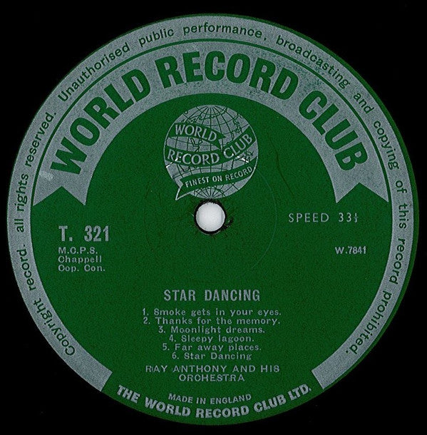 Ray Anthony & His Orchestra : Star Dancing (LP, Album, Mono, Club)